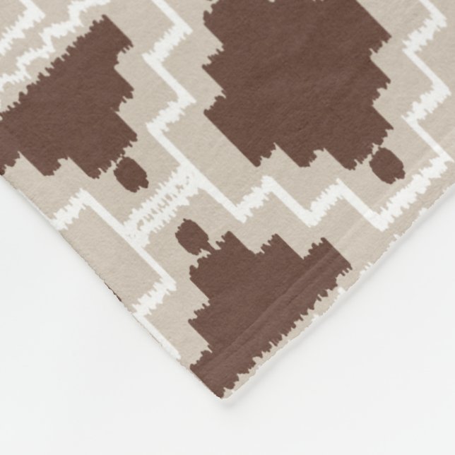 Cobertor De Velo Ikat Aztec Tribal - Chocolate Castanho e Taupe (Quina)
