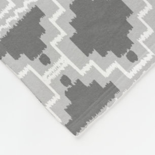 Cobertor De Velo Ikat Aztec Tribal - Cinza escuro e claro