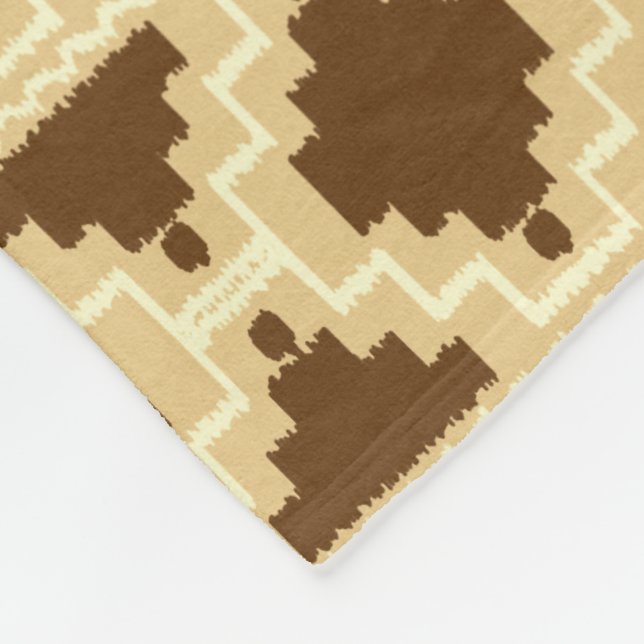 Cobertor De Velo Ikat Aztec Tribal - Tan, marrom e creme (Quina)