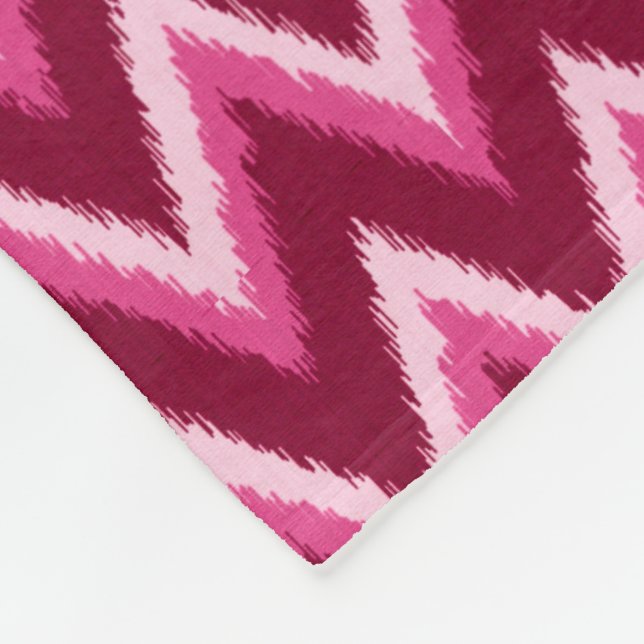 Cobertor De Velo Ikat Chevron Stripes - Burqundy, Rosa e Rosa (Quina)
