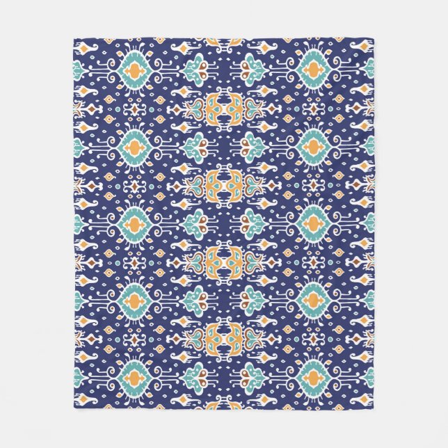Cobertor De Velo Ikat Geométrico: Folclore Oriental Ornament. (Frente)