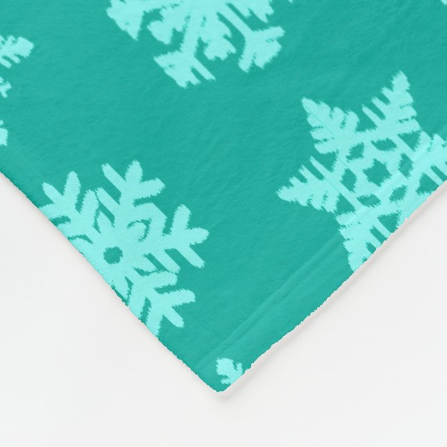 Cobertor De Velo Ikat Snowflakes - Turquesa e aqua (Quina)