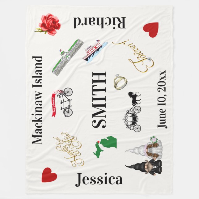 Cobertor De Velo Ilha de Mackinaw, Fleece Blanket (Frente)