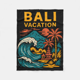 Cobertor De Velo Ilha Tropical Li Férias Retro Feminino Surfs Up