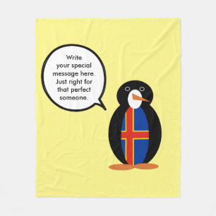 Cobertor De Velo Ilhas Åland Falando Ms Penguin Personalizado