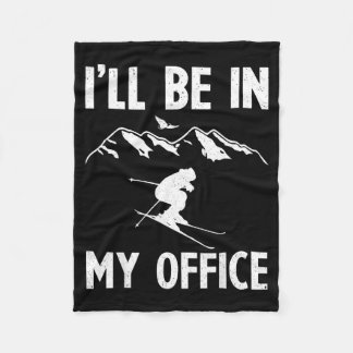 Cobertor De Velo Ill Be In My Office Funny Skiing Lover Skier 