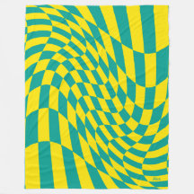 Illusão Verificada com Teal Amarelo Personalizável