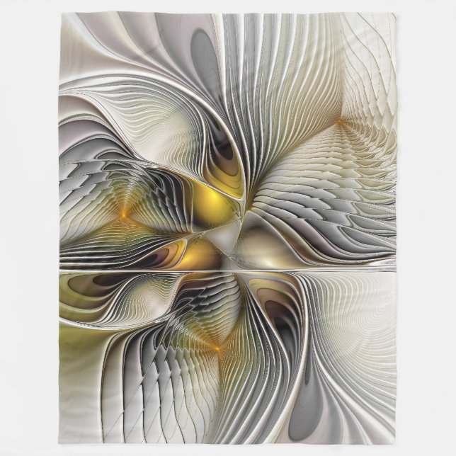 Cobertor De Velo Ilusão Óptica Abstrata Fractal 3D Com Profundidade (Frente)