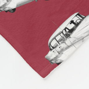 Cobertor De Velo Ilustração 1955 do carro antigo do Bel Air de