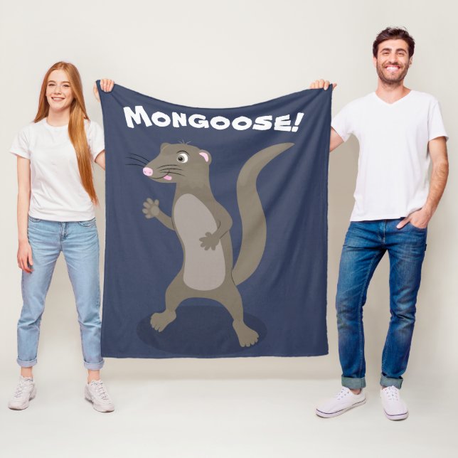 Cobertor De Velo Ilustração animada feliz de mongose bonita (In Situ)