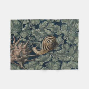 Cobertor De Velo Ilustração Antiga de Caracol Botânico Art Nouveau