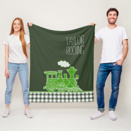 Cobertor De Velo Ilustração caprichosa de trem verde a vapor