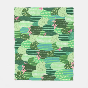 Cobertor De Velo Ilustração Colorida De Padrão Sem Olhos De Cactus