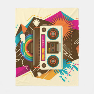 Cobertor De Velo Ilustração colorida de rádio Abstrato Vintage