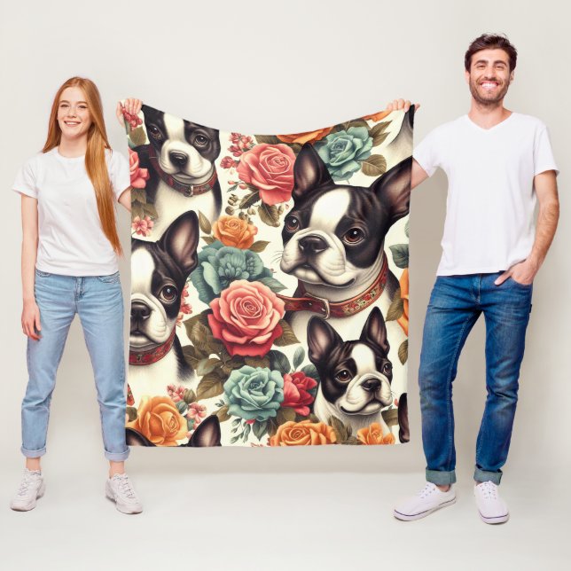 Cobertor De Velo Ilustração Cute Boston Terrier (In Situ)