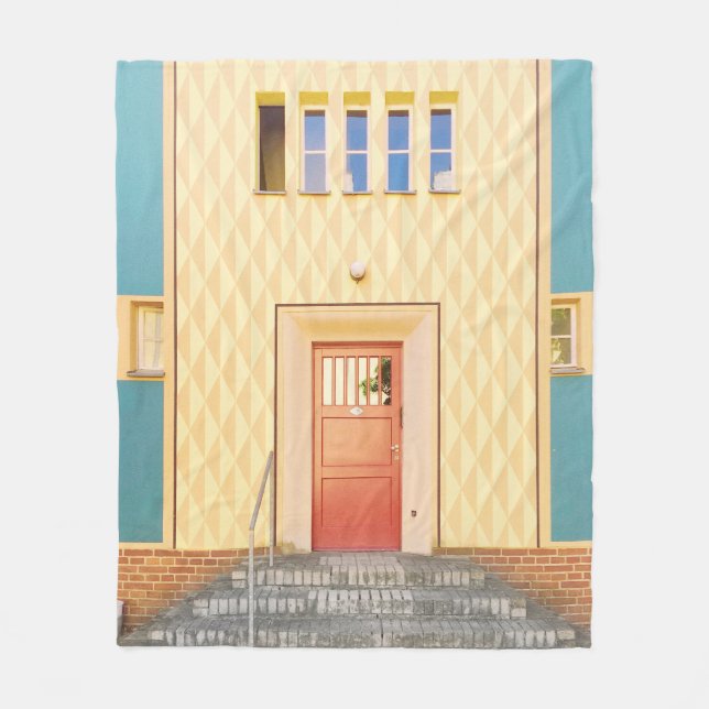 Cobertor De Velo Ilustração da casa amarela (Frente)
