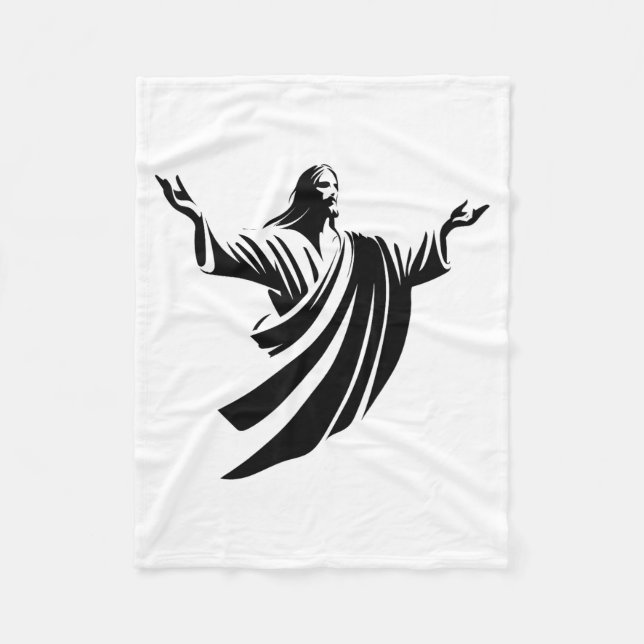 Cobertor De Velo Ilustração da Sombra de Jesus Cristo com Braços Ab (Frente)