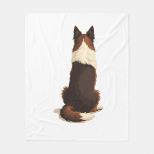 Cobertor De Velo Ilustração de cachorro Border Collie vintage por t