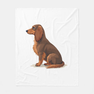 Cobertor De Velo Ilustração de cachorro Dachshund de pelo longo vin
