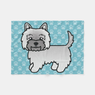 Cobertor De Velo Ilustração de Cão de Cartoon de Cairn Terrier cinz