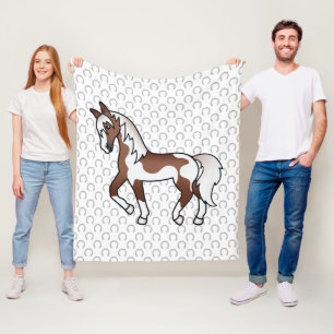Cobertor De Velo Ilustração de Cartoon de Cavalo de Trote Castanho