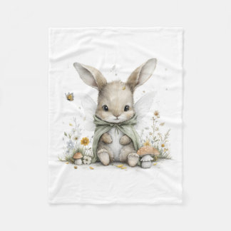 Cobertor De Velo Ilustração de coelhinha fada em aquarela doce