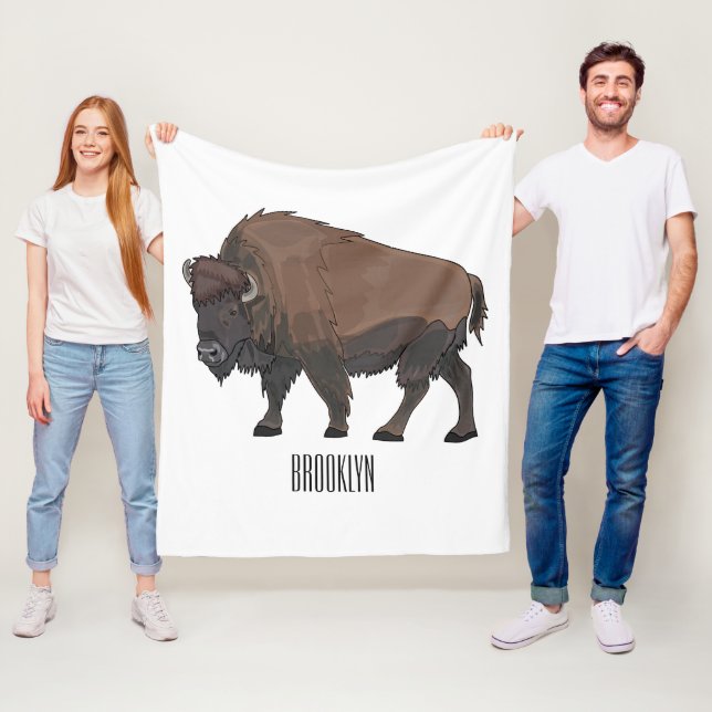 Cobertor De Velo Ilustração de desenho animado Bison (In Situ)
