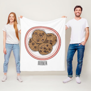 Cobertor De Velo Ilustração de desenho animado com chip de chocolat