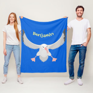 Cobertor De Velo Ilustração de desenho animado de albatroz fofo voa