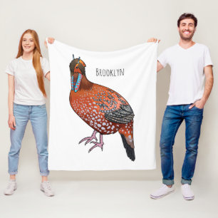 Cobertor De Velo Ilustração de desenho animado de aves tragopan de