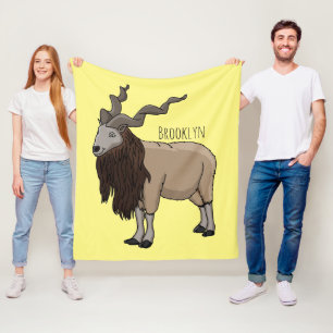 Cobertor De Velo Ilustração de desenho animado de cabra Markhor