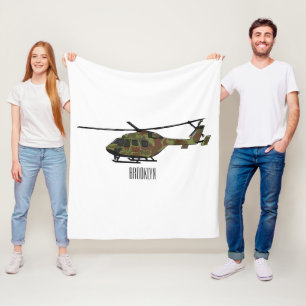 Cobertor De Velo Ilustração de desenho animado de helicóptero do ex
