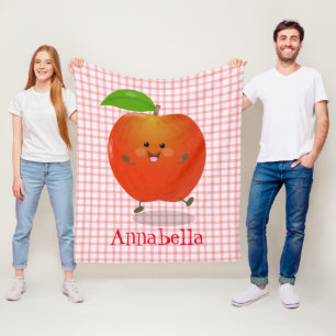 Cobertor De Velo Ilustração de desenho animado de maçã dançant