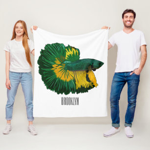 Cobertor De Velo Ilustração de desenho animado de peixe lutador sia