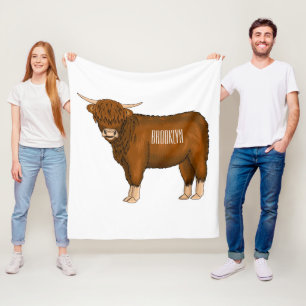 Cobertor De Velo Ilustração de desenho animado de vaca em terras al