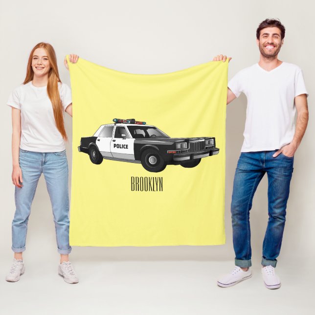 Cobertor De Velo Ilustração de desenho animado de viatura policial (In Situ)