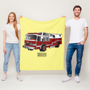Cobertor De Velo Ilustração de desenho animado do motor de incêndio