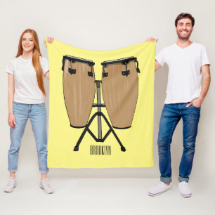 Cobertor De Velo Ilustração de desenho animado do tambor de bongo