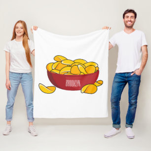 Cobertor De Velo Ilustração de desenho animado em chip de batata
