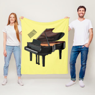 Cobertor De Velo Ilustração de desenho animado Piano