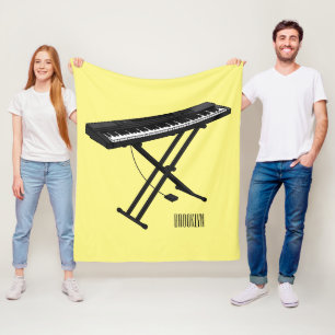 Cobertor De Velo Ilustração de desenho de piano de teclado