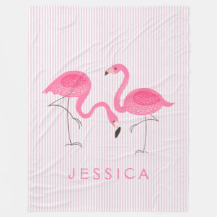 Cobertor De Velo Ilustração de Flamingos Rosa-Bonito