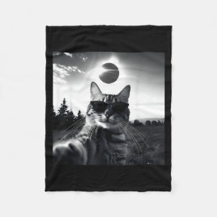 Cobertor De Velo Ilustração de Gato nos EUA em Eclipse Solar Total