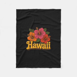 Cobertor De Velo Ilustração de Hibisco do Havaí Férias Havaianas 1