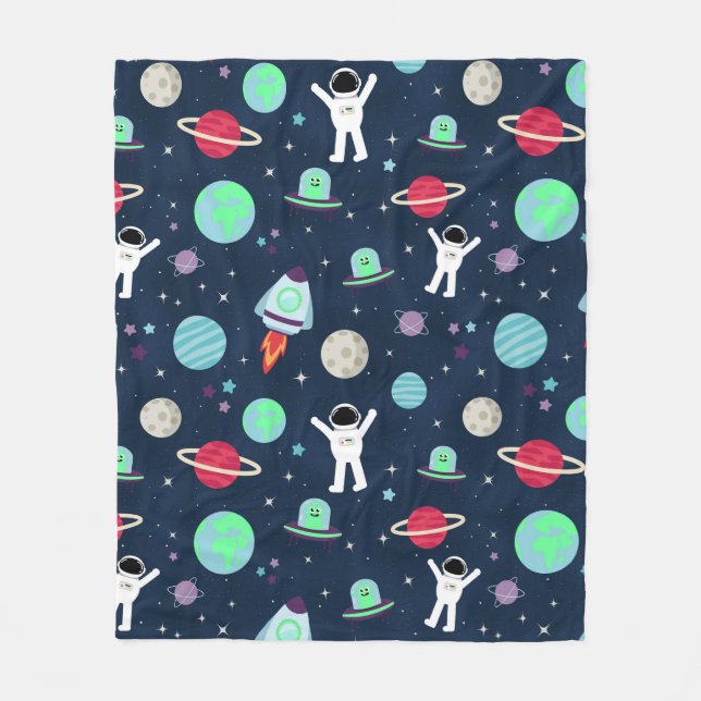 Cobertor De Velo Ilustração de padrão de espaço (Frente)