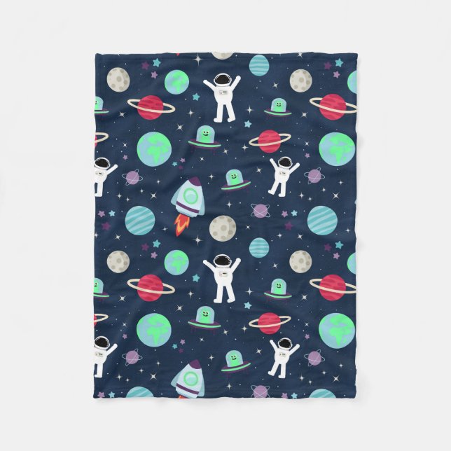 Cobertor De Velo Ilustração de padrão de espaço (Frente)