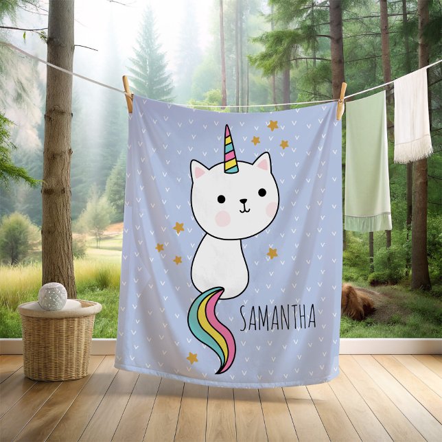 Cobertor De Velo Ilustração de Pipoca Rosa-Rosa-Gelada (The two cutest animals (cat and a unicorn) come together to make...you guessed it...The Caticorn! )