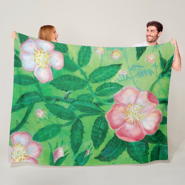 Cobertor De Velo Ilustração de Rosa selvagem rosa (In Situ)