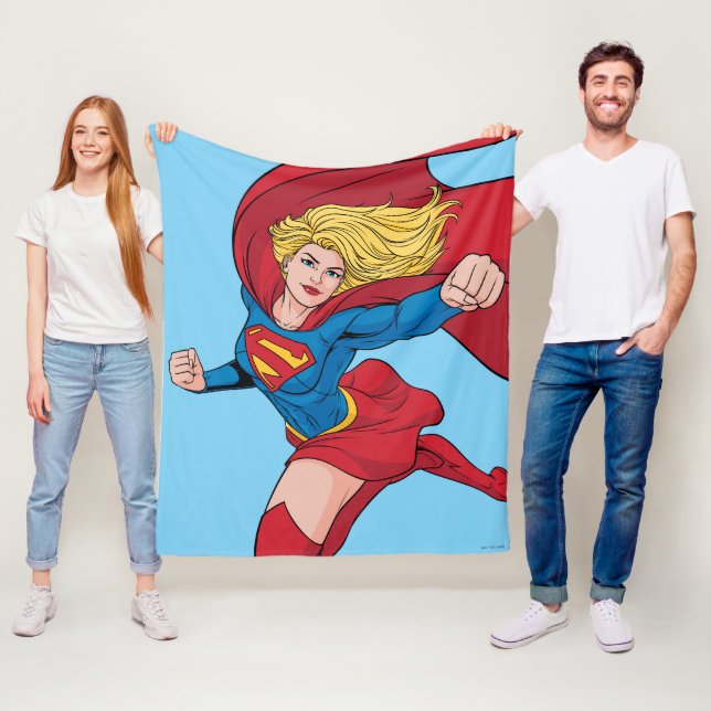 Cobertor De Velo Ilustração de Supergirl Voando para Cima (In Situ)