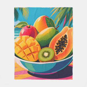 Cobertor De Velo Ilustração de Tigela de Frutas Tropicais